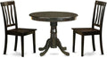 East West Furniture ANTI3-CAP-W 3 Piece Dining Set Contains a Round Kitchen by EastWestFurniture