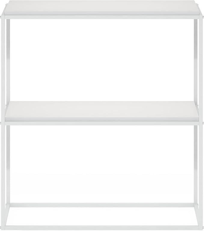 Furinno Moretti Modern Lifestyle Wide Stackable Shelf, Solid White/White - Image 6