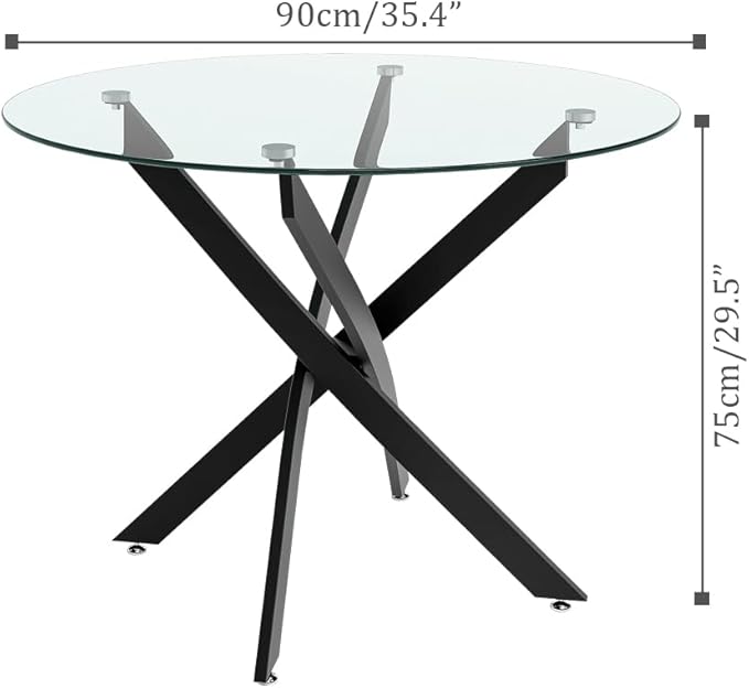 Glass Dining Table Modern Kitchen Table - Image 2