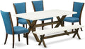 East West Furniture X727VE721-6 6 Piece Dining Table Set Contains a Rectangle by EastWestFurniture