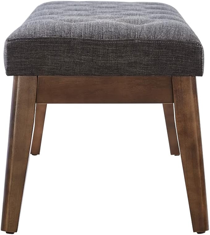 24KF Linen Upholstered Buttons Tufted Entryway Bench - Image 5