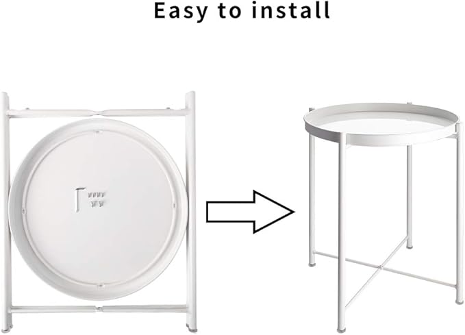EKNITEY End Table, Folding Metal Side Table Waterproof Small Coffee Table Sofa - Image 7