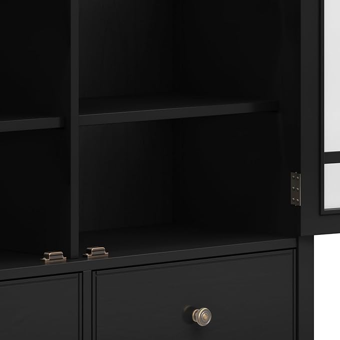 SIMPLIHOME Connaught SOLID WOOD 46 inch Wide Traditional Tall Storage Cabinet - Image 9