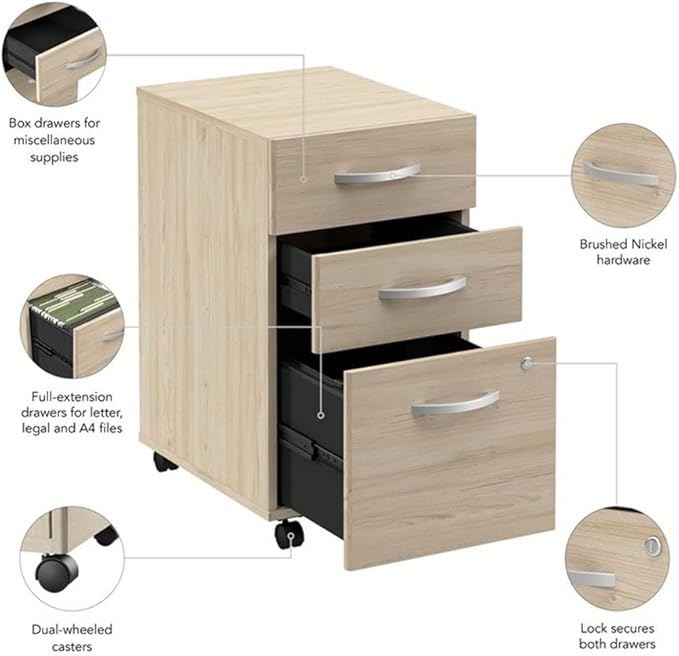 Bush Business Furniture Arrive 3 Drawer Mobile File Cabinet - Image 6