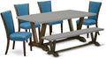 East West Furniture V797VE721-6 6 Piece Dinette Set Contains a Rectangle Dining by EastWestFurniture