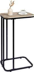 C Shaped End Table, 27 Inches High Small Side Table by KJGKKHOME