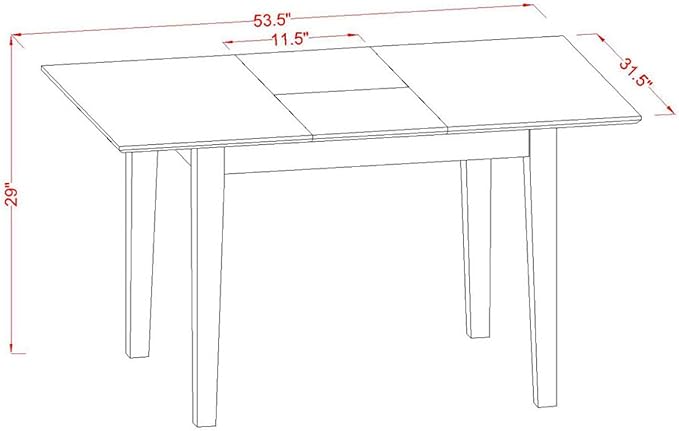 East West Furniture NODA3-LWH-W 3 Piece Kitchen Table Set - Image 4