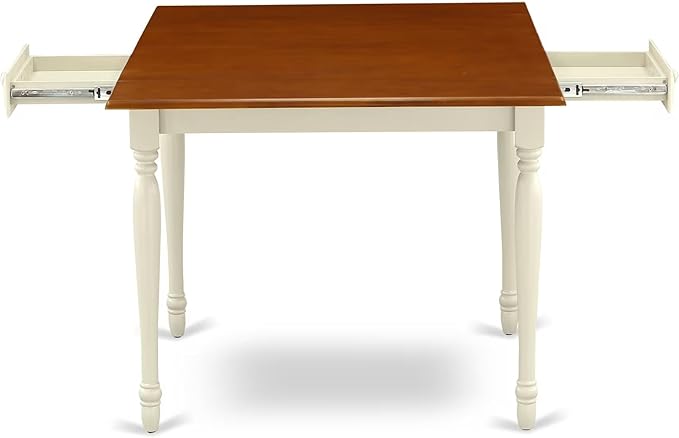 East West Furniture MZNI3-WHI-W 3 Piece Modern Dining Table Set Contains a - Image 11