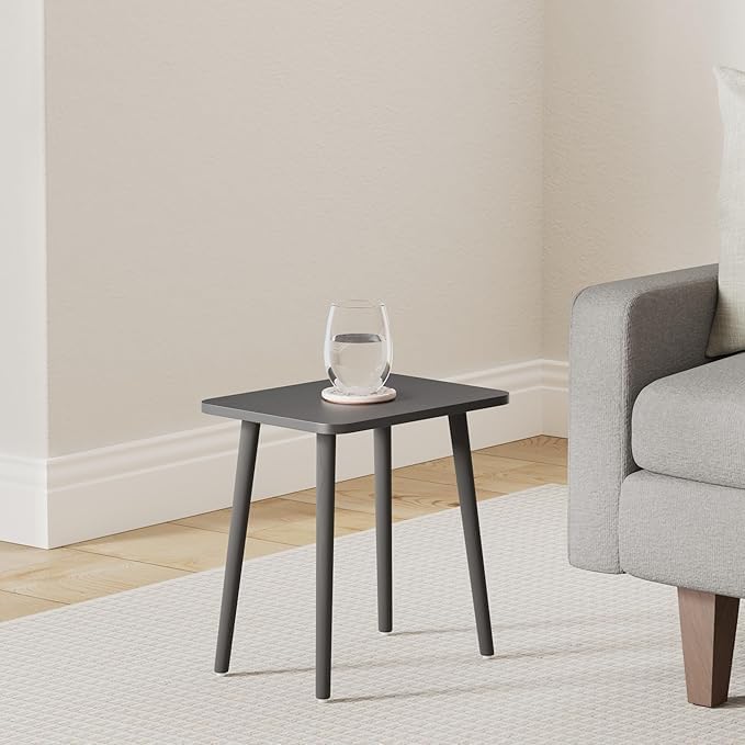 FORAOFUR Black Side/End Table, Minimalist Wooden Small Accent Table - Image 2