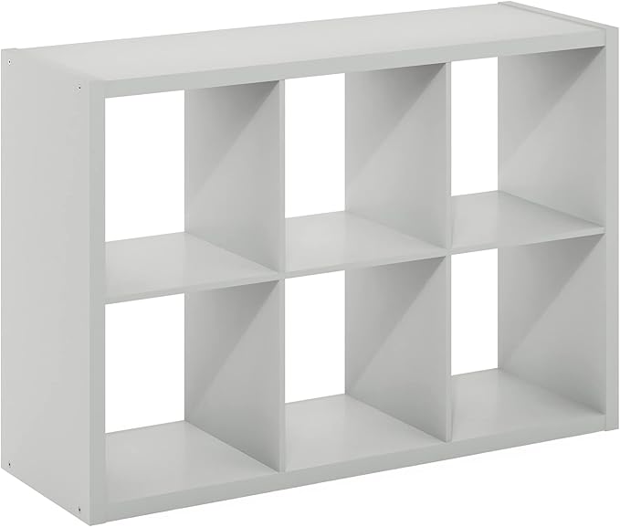Furinno Cubicle Open Back Decorative Cube Storage Organizer, Light Grey - Image 9
