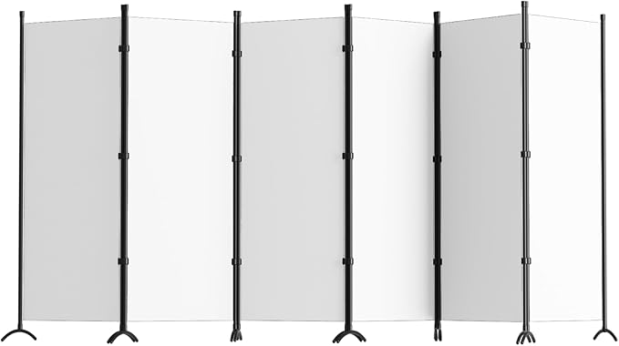 Room Divider 6-Panel Privacy Screen, Portable Screen Steel Frame by GREZJXC