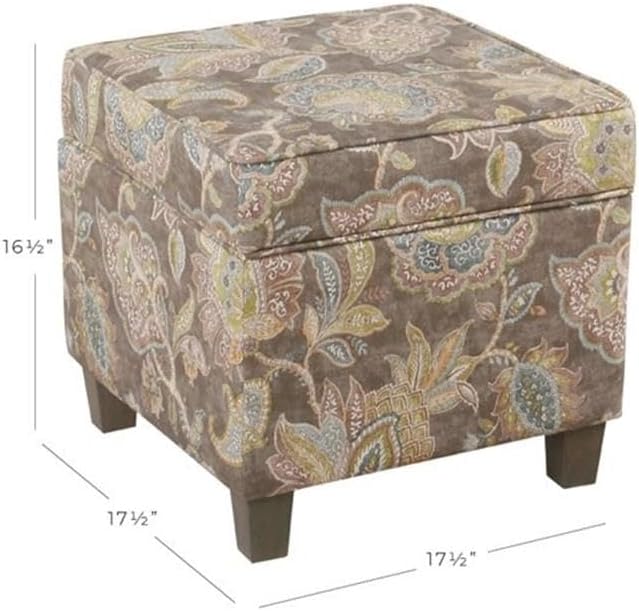 Homepop Home Decor |K7342-A824 | Classic Square Storage Ottoman - Image 3