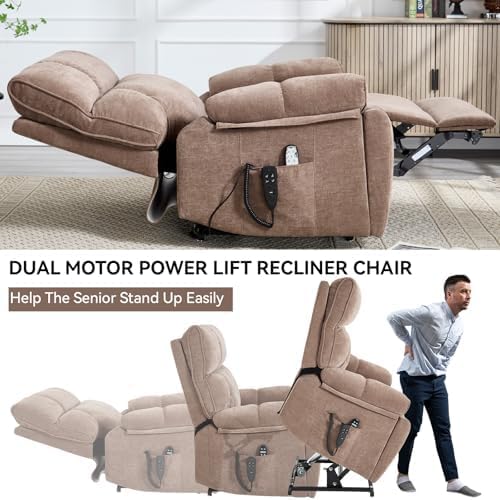 Dual Motor Power Lift Recliner Chair, 8 Positions Vibration Massage Recliner - Image 7