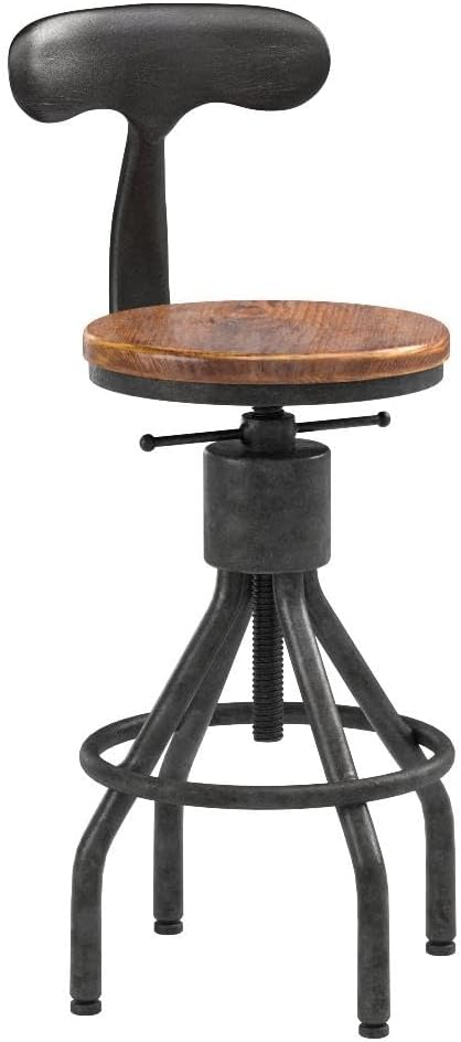 Diwhy Industrial Vintage Bar Stool, Kitchen Counter Height Adjustable Pipe Chair - Image 4