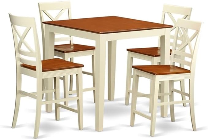 East West Furniture VNQU5-WHI-W 5 Piece Kitchen Counter Set Includes a Square by EastWestFurniture