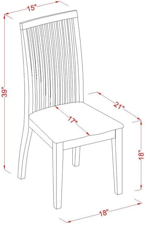 East West Furniture DOIP5-LWH-W 5 Piece Dining Set Includes a Rectangle Dining - Image 8