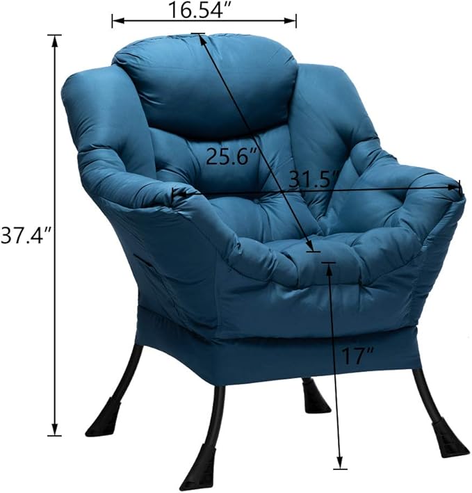 HollyHOME Modern Fabric Large Lazy Accent Chair, Oversized Comfy Reading Lounge - Image 3