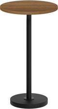 Round Side End Table for Small Spaces, Pedestal Style Martini Drink Side Table by Yatiney