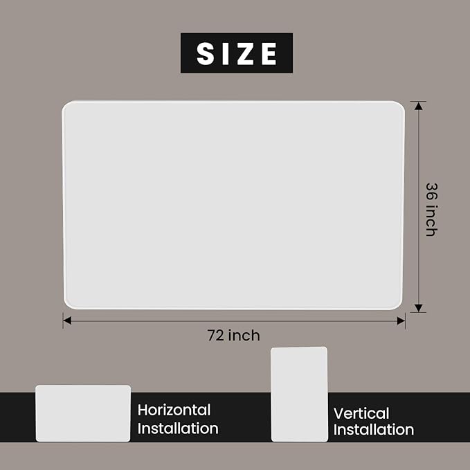 White Bathroom Mirror 72x36 Inch, Rounded Rectangle Matte Bathroom Vanity Mirror - Image 6