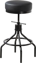 Adjustable Bar Stools Swivel Black Barstools Modern PU Leather 28inch Round by Unknown