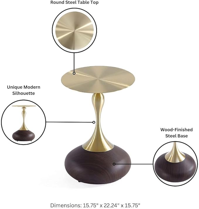 Manhattan Comfort Patchin Modern 15.75" Round End Table - Image 4