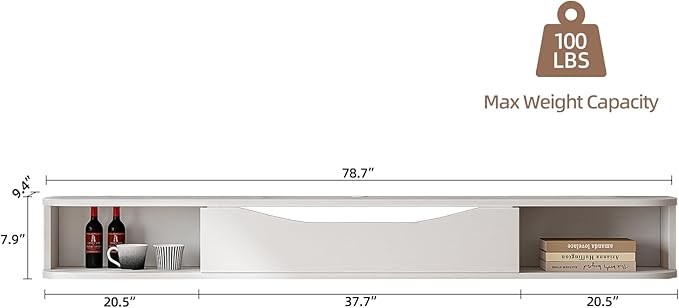 Floating TV Stand, Floating TV Console, Under TV Shelf - Image 5