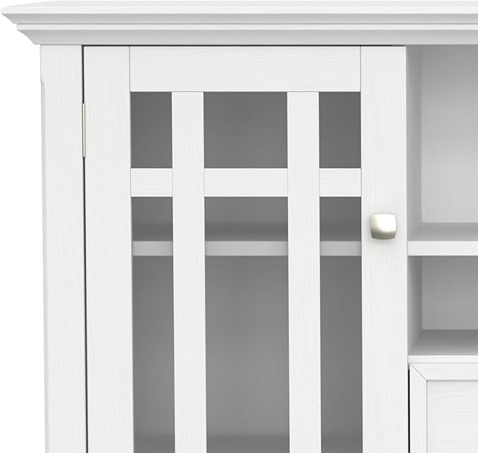 SIMPLIHOME Bedford SOLID WOOD 53 inch Wide Transitional TV Media Stand in White - Image 13