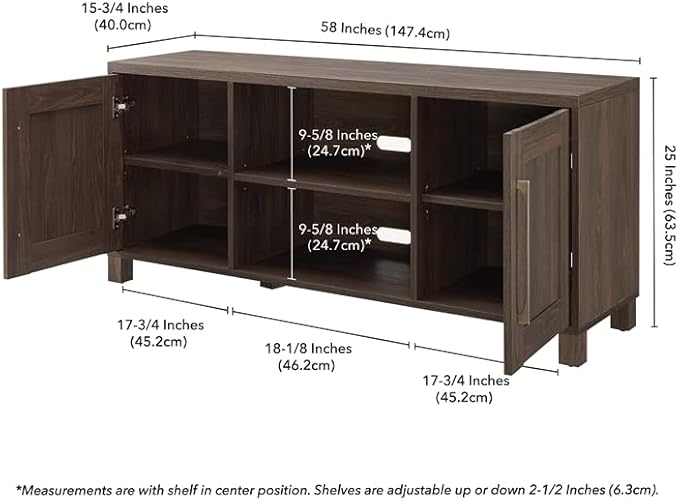 Henn&Hart Rectangular TV Stand for TV's up to 65" in Alder Brown, TV Stands for - Image 5