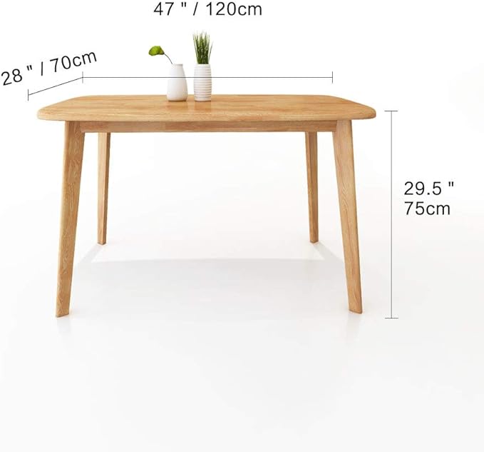 WoodShine Mid Century Modern Real Solid Wood Dining Table, Working Desk - Image 3