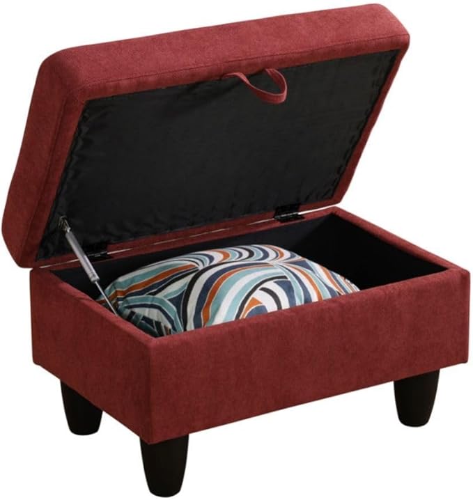 Red L-Shaped 3-Piece Flannelette Sofa - Image 6