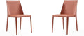 Manhattan Comfort Paris Modern Saddle Leather Dining Chairs, Metal Frame by ManhattanComfort