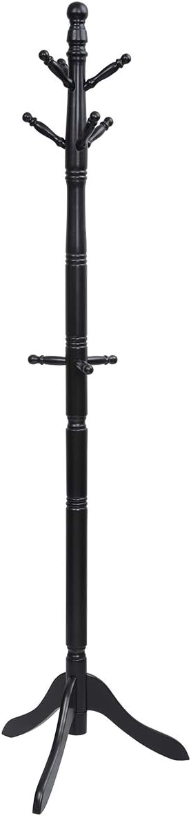 Tangkula Wood Coat Rack Freestanding, Entryway Height Adjustable Coat Stand by TANGKULA