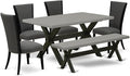 East West Furniture X696VE650-6 6 Piece Kitchen Table & Chairs Set Contains a by EastWestFurniture