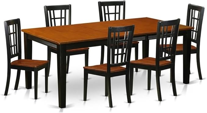 East West Furniture QUNI7-BCH-W 7 Piece Kitchen Table Set Consist of a by EastWestFurniture