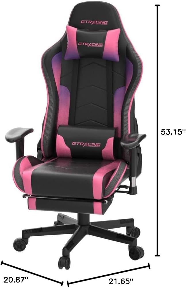 GTRACING Gaming Chair with Footrest Speakers Video Game Chair Bluetooth Music - Image 3