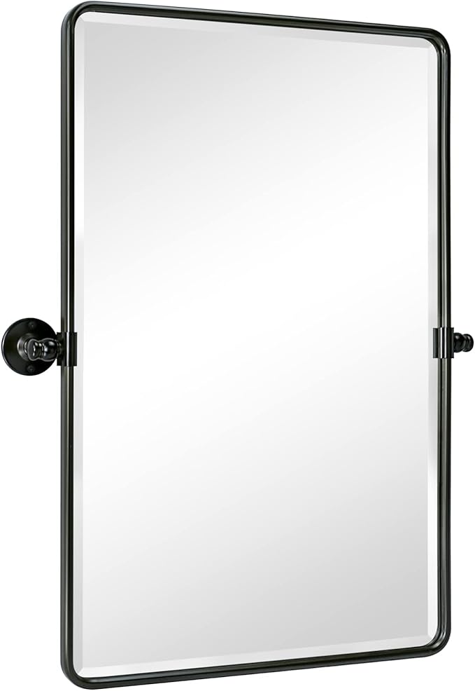 20x30'' Pivot Rectangle Bathroom Mirror Oil Rubbed Bronze Metal Framed Tilting - Image 2