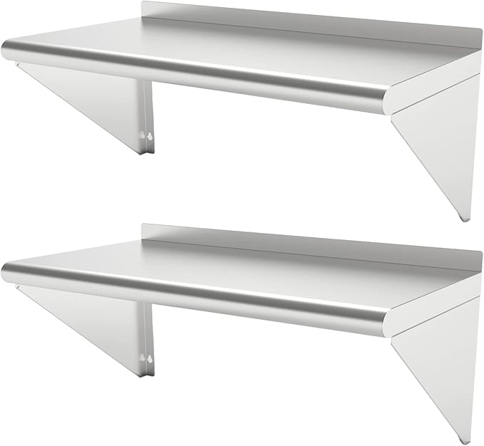 12''x36'' - 2PACKS Wall Mounted Stainless Steel Shelf NSF Commercial Metal Wall by STEELBUS