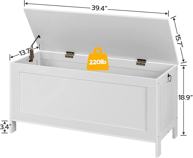 HOOBRO Toy Box, Retro Wooden Look Storage Chest - Image 6