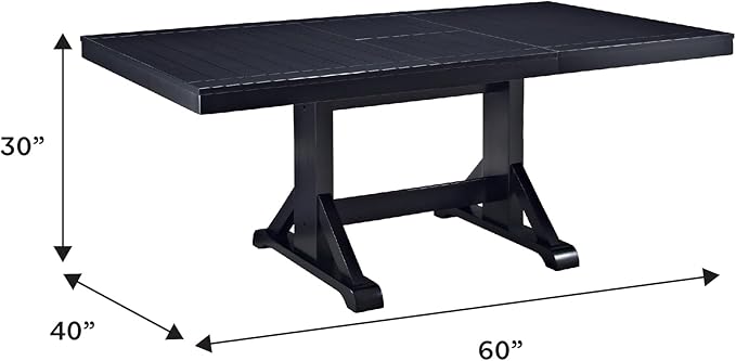 Walker Edison 6 to 8 Person Wood Modern Farmhouse Expandable Dining Room Table - Image 3