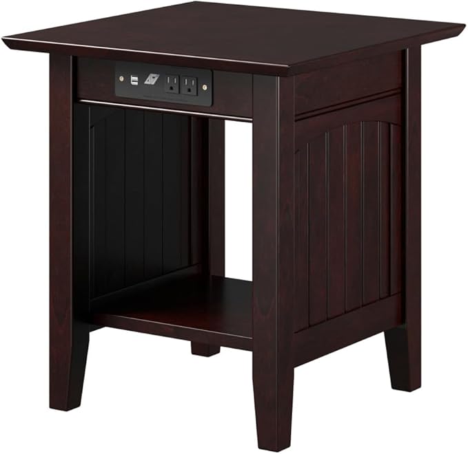 AFI Nantucket End Table with Built-in Charger in Espresso by AFIFurnishings