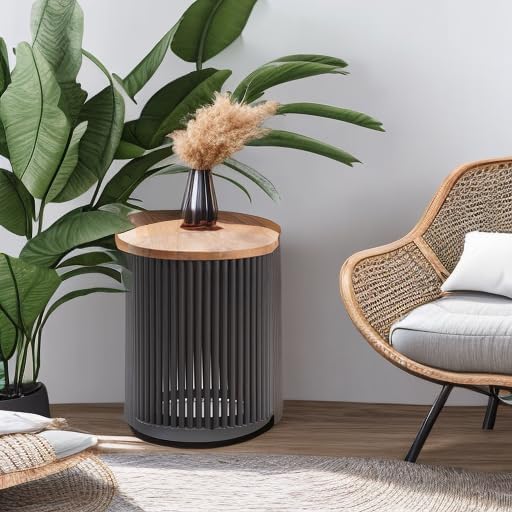 SIMPLIHOME Demy 18-inch Wide Metal and Solid Mango Accent Table in Natural/Black - Image 6