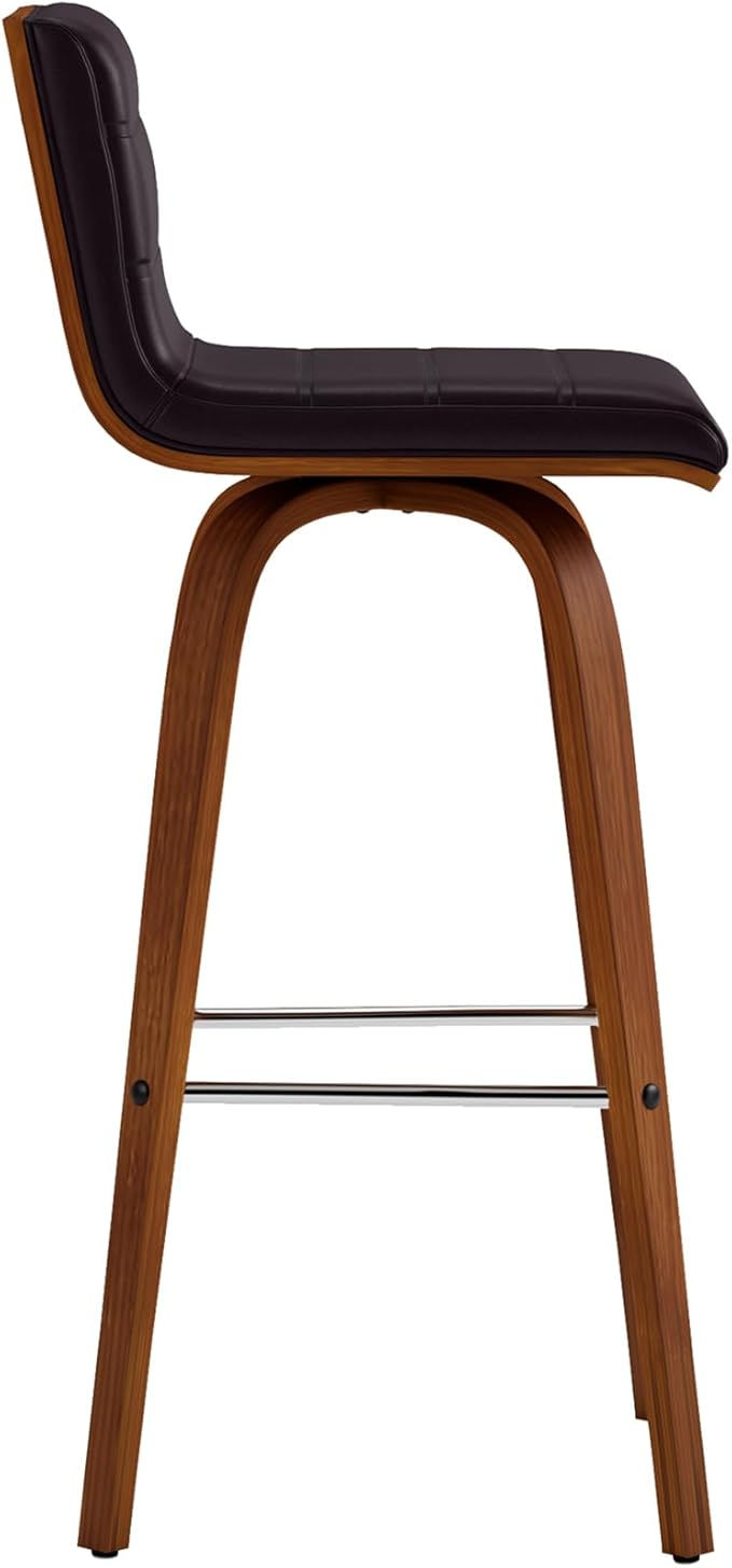 Vienna 30" Swivel Bar Stool in Walnut Wood Finish - Image 4