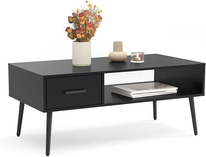 HAIOOU Coffee Table, Mid Century Modern Style Cocktail Table TV Stand by HAIOOU