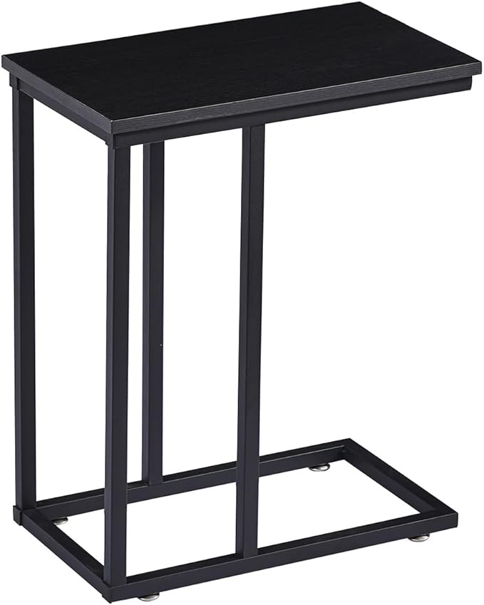 VECELO C Shaped End Side Table for Sofa Couch and Bed Snack TV Tray for Living by VECELO