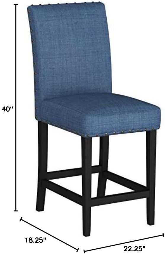 Biony Blue Fabric Counter Height Stools - Image 2