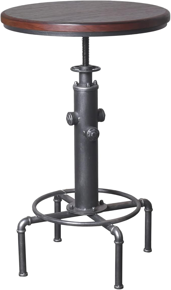 Topower Industrial Bar Table 31.5-41.3" Adjustable Pub Table Kitchen Dining - Image 6