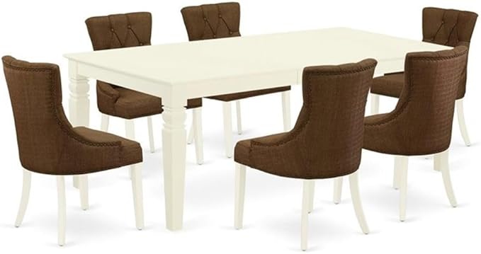 East West Furniture LGFR7-LWH-18 7 Piece Kitchen Table Set Consist of a by EastWestFurniture