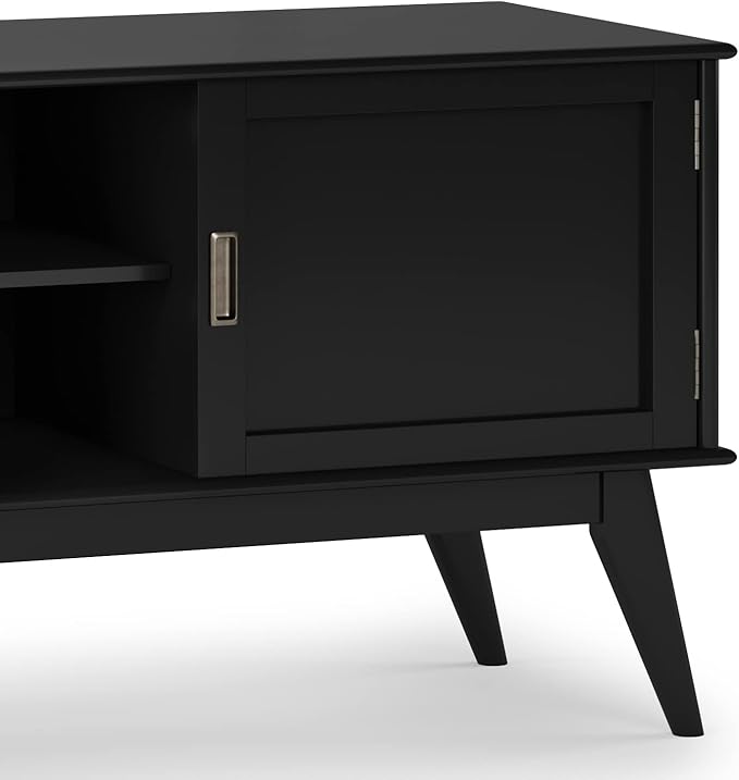 SIMPLIHOME Draper SOLID HARDWOOD 60 inch Wide Mid Century Modern TV Media Stand - Image 10