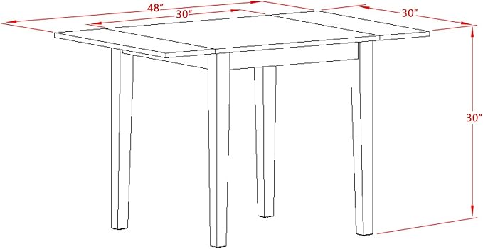 East West Furniture NDAV5-BCH-W 5 Piece Dining Table Set - Image 9