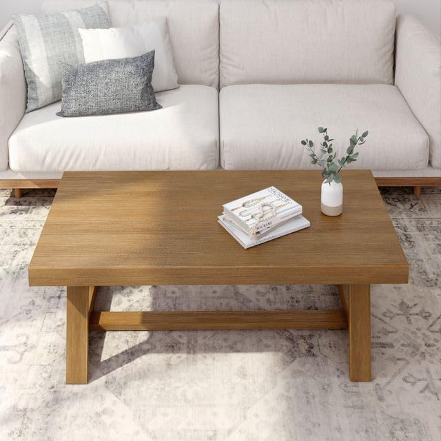 Plank+Beam Classic Rectangular Coffee Table, 48 Inch Farmhouse Coffee Table - Image 6